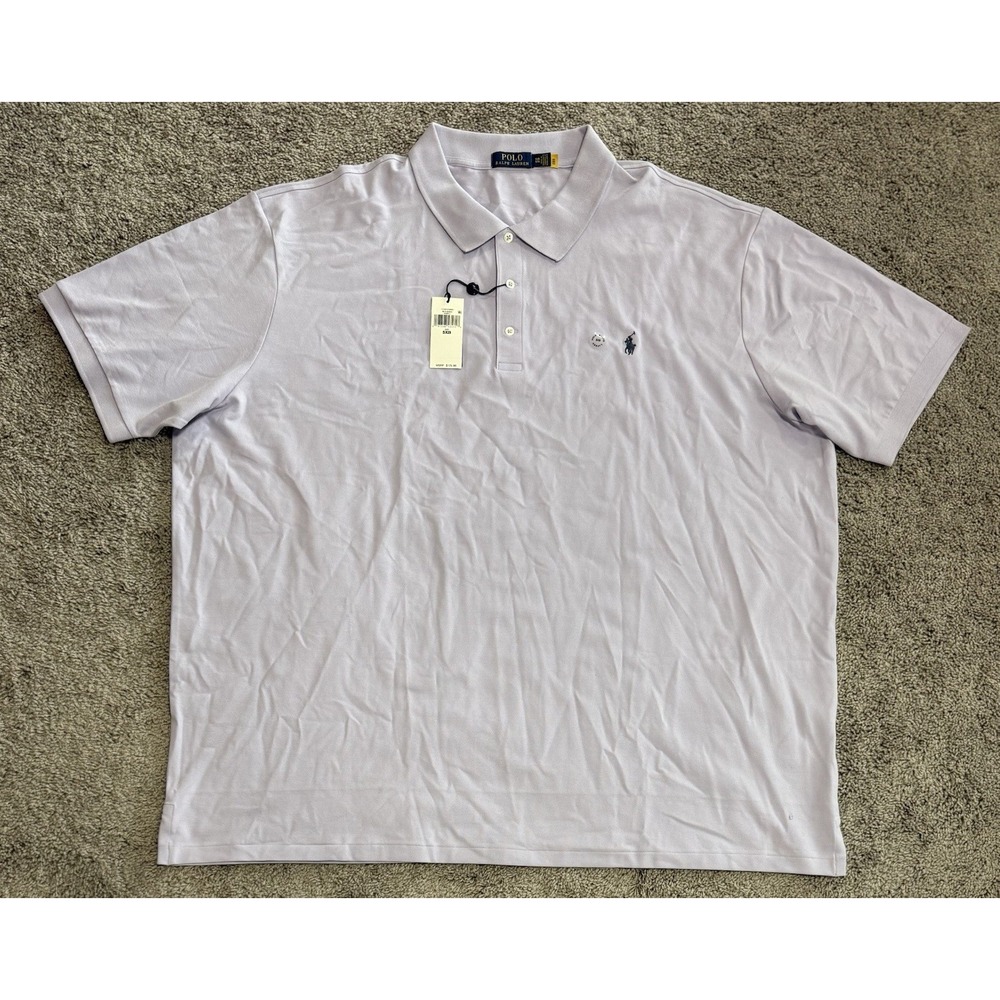 Polo Ralph Lauren Iconic Mesh Polo Shirt Classic Fit Light Purple Mens 5XB NEW